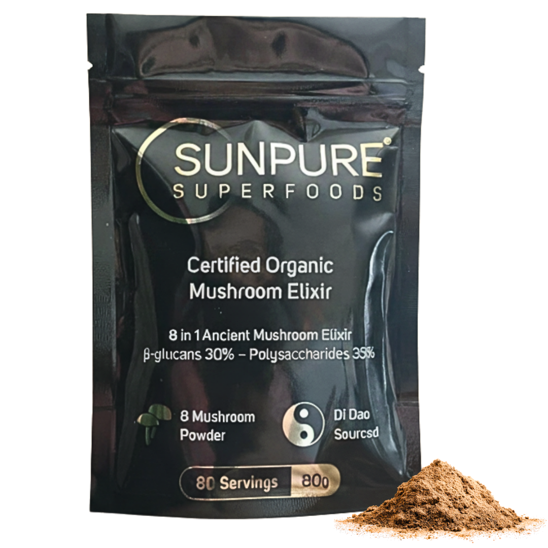 Mushroom Elixir | Certified Organic 8-in-1 Blend | Sunpure Superfoods ...