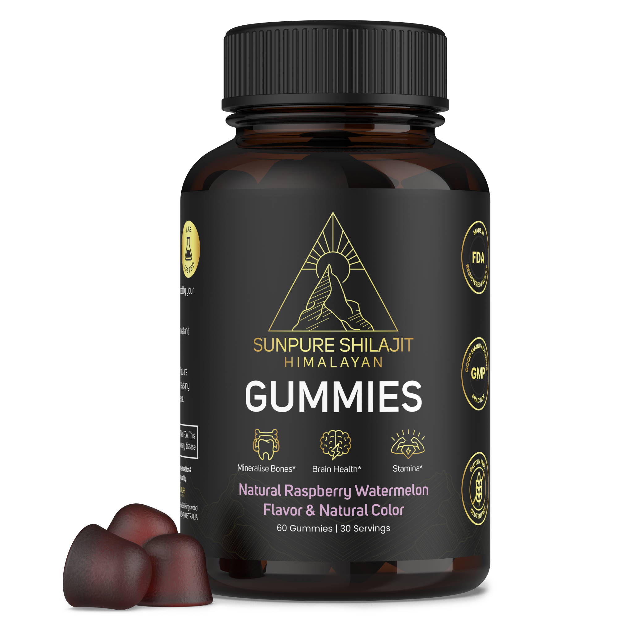 Shilajit Gummies, Sundried Himalayan 60 gummies – Sunpure Superfoods