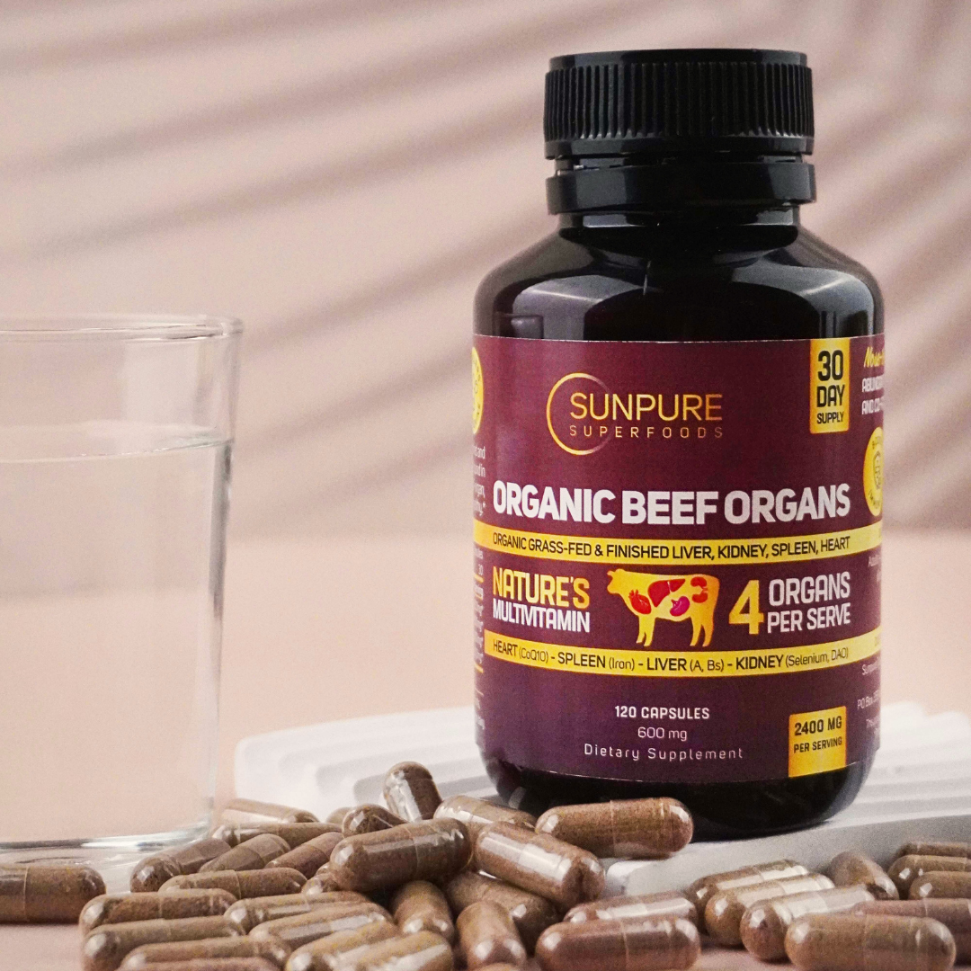 Beef Organ Capsules, Organic Grass Fed