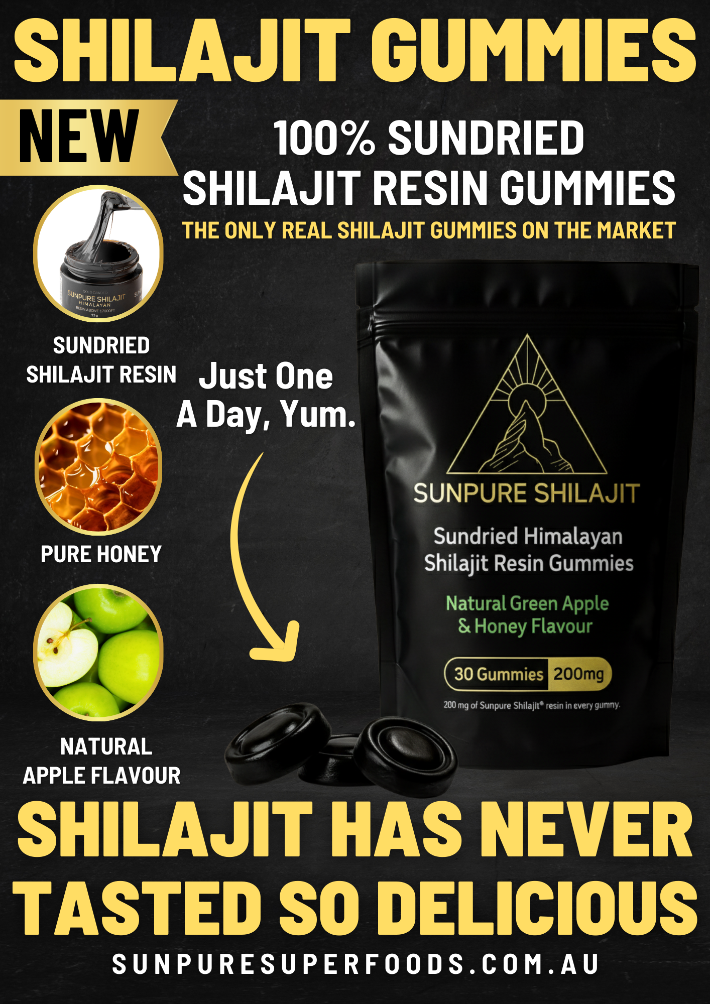 Shilajit Gummies, Sundried Himalayan