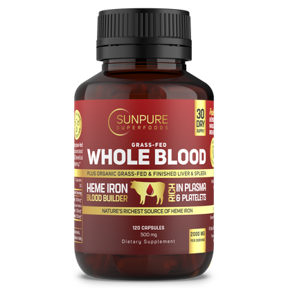 Beef Whole Blood, Spleen, Liver Capsules, Organic Grass Fed