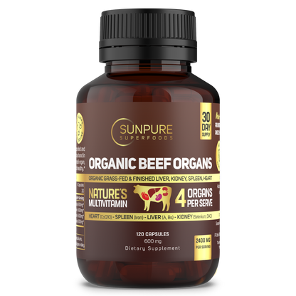 Beef Organ Capsules, Organic Grass Fed